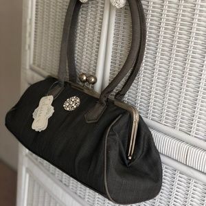 Claire V. Gray Pinstripe “Addison” Handbag